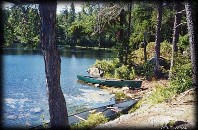 Camp on Saganagons Lake, Quetico