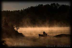 Canoe in the mist - BWCA &copy;Jack Johnston