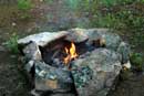 Campfire at the cabin, June 29, 2008