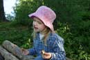 Anna, age 5, tasting her first s'more, June 29, 2008. S'more's are sticky!