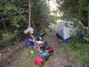 Camping on the portage trail when we couldn't find a campsite late on a Friday night on Brule Lake, BWCAW. August 2011.
