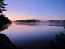 Morning mist on Cirrus Lake, Quetico.