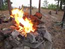 Campsite fire on Cirrus Lake, September 2012.