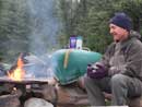 Coffee by the fire is good on a foggy morning.  Cherokee Lake.  9/8/12