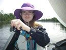 Granddaughter Anna, age 14, paddling on Poplar Lake in 2017.