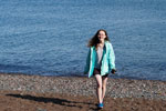 Great joy when you find an interesting specimen to share with Grandma.  Lake Superior Shore at Naniboujou Lodge.