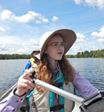 Spartan1 and granddaughter Anna paddling on Poplar Lake.
