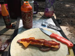 Sriracha AND cayenne pepper!  Mmmm.  The placemat goes nicely with the other decor.