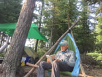 Very comfy.  Cheap hammock and dead pine tree.