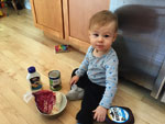 Shore lunch training for my future portage monkey.