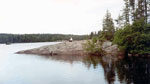 Sitting rock on Cherokee Lake, July/July 22-day BWCA trip, 1992