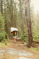 End of the portage to Gordon Lake, 22-day BWCA trip, June/July 1992