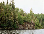 I always thought this rock looked like an old man's face.  Gordon Lake, 1992.