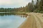 Beach at Frost Lake Campsite, 22-day BWCA trip, June/July 1992