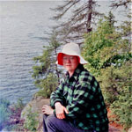 Spartan2 on Burnt Lake sitting rock, June 1992