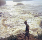 Spartan1 at the top of High Falls, Namakan River, 1971