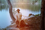at campsite on NW island in McAree Lake, 1980