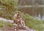 Spartan1 planning the route, our first Quetico trip, 1977.