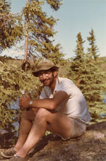 A blackberry brandy break on Agnes, our first Quetico trip, 1977.