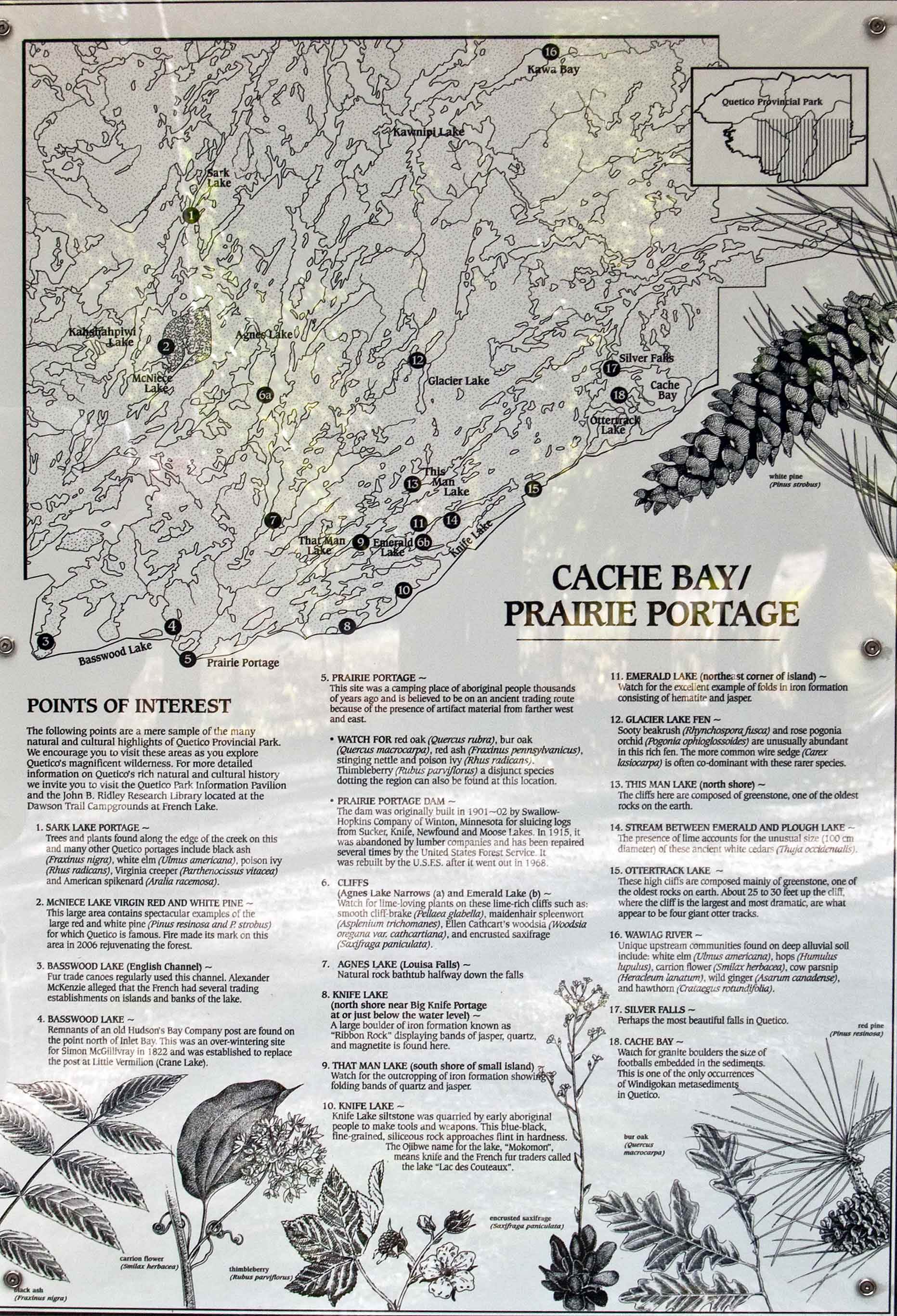 Cache Bay / Prairie Portage - Quetico Map Highlights